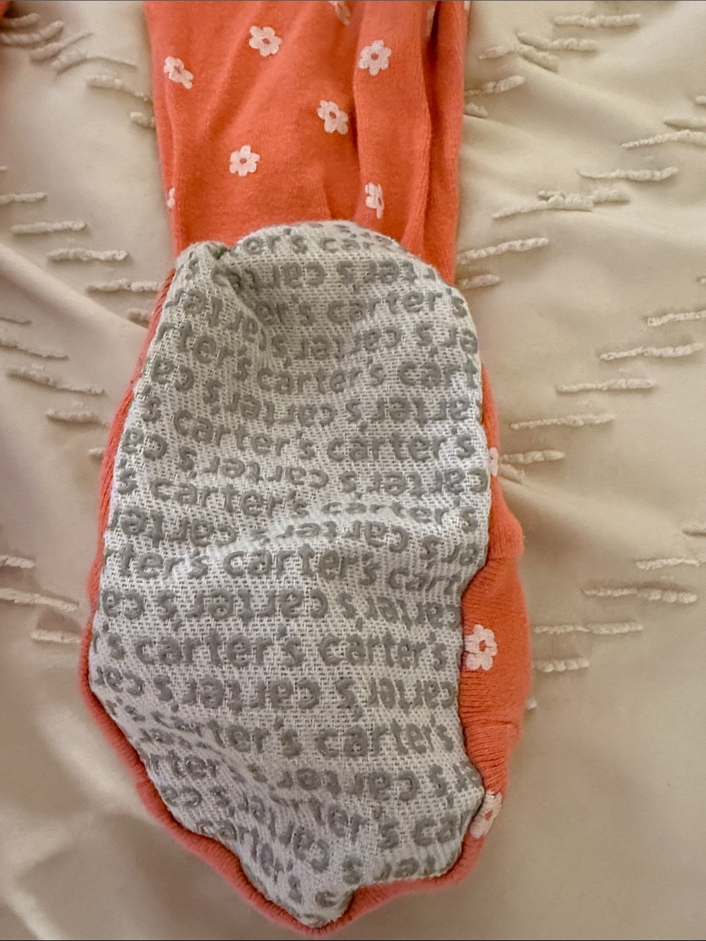 Orange Floral Baby Girls Pajamas with Squirrel Patch - Picture 4 of 7